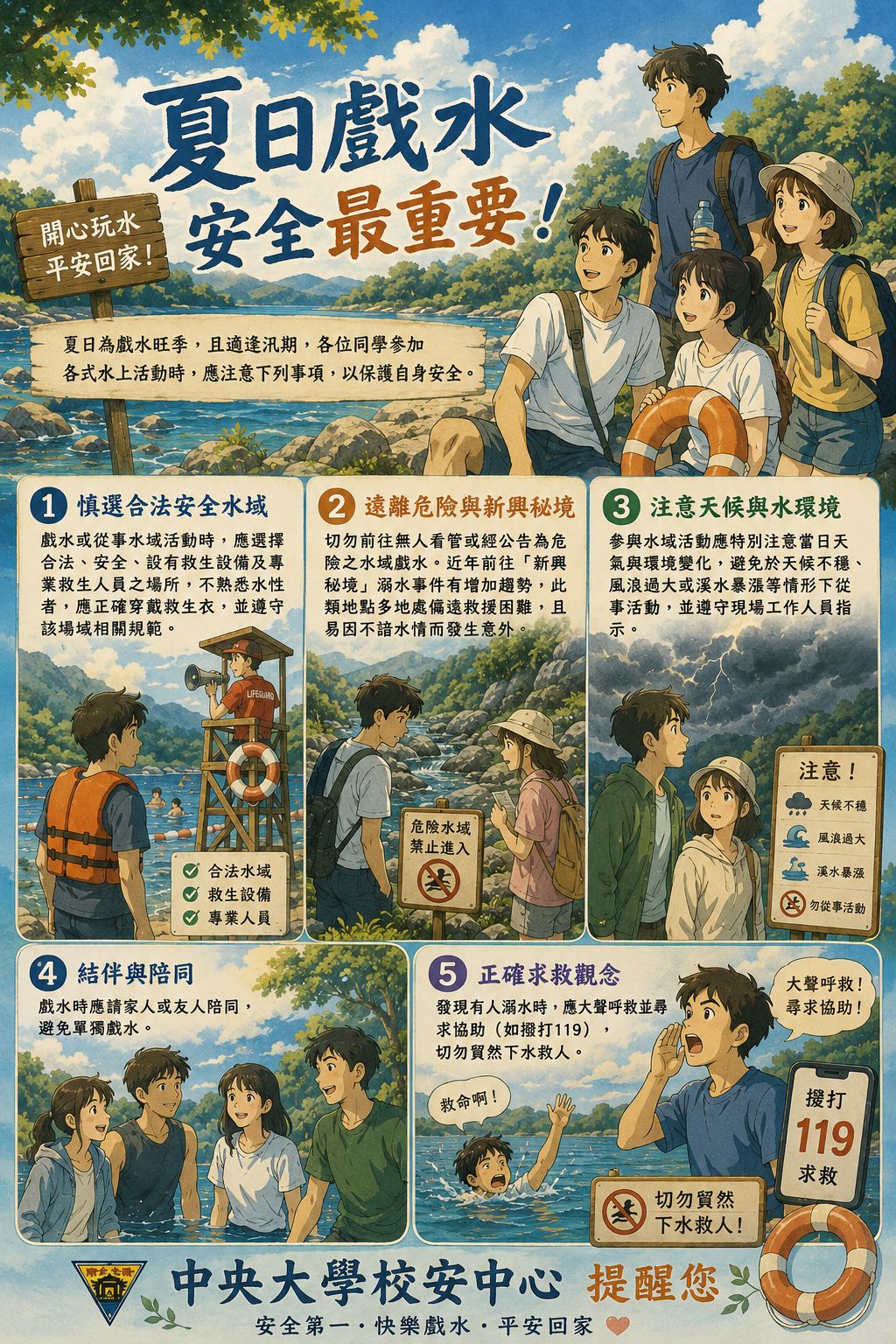 水域安全與救溺之宣導事項